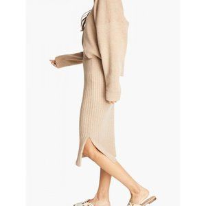 ABLE Marlowe sweater skirt in camel